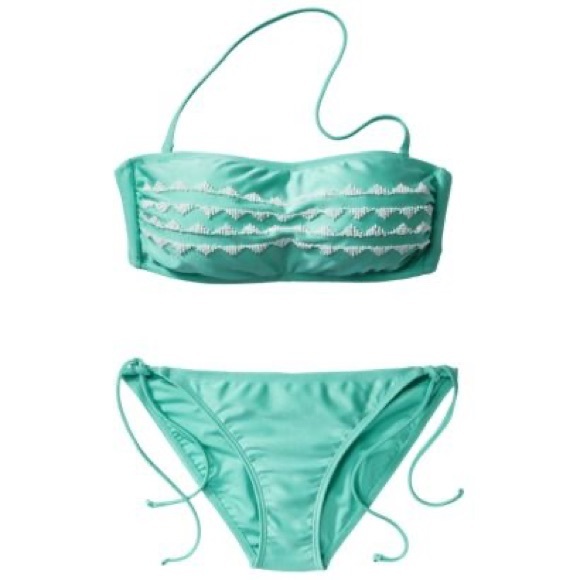 Other - FINAL! Teal w/ white beading bikini top | M |